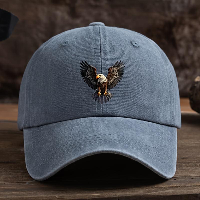 A winged eagle print baseball cap for Unisex's outdoor hat, fashionable and versatile, hip-hop adjustable duckbill cap
