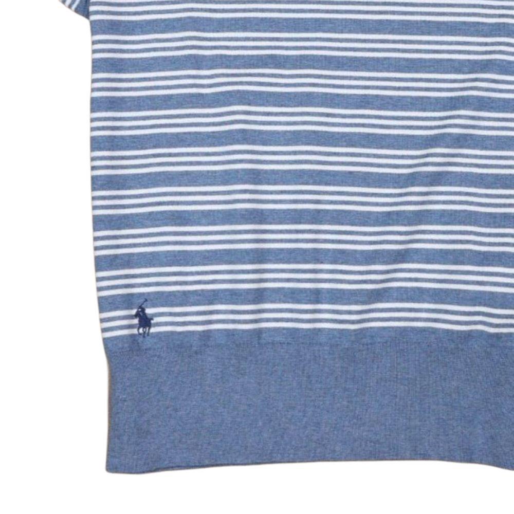 Polo Ralph Lauren Striped Knit Crew Neck Short Sleeve T-Shirt Women Tops Blue 211801541-001