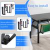 ABBP-Metal Clamp-On Desk Side Storage Rack Double-Layer No-Drill Mounting Organizer Double Layer