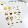 50PCS 3D Cartoon Cute Yellow Bee Nail Art Charms Creative Chubby Honey Can Sunflower Daisy Resin Nail Decorations for DIY Nails