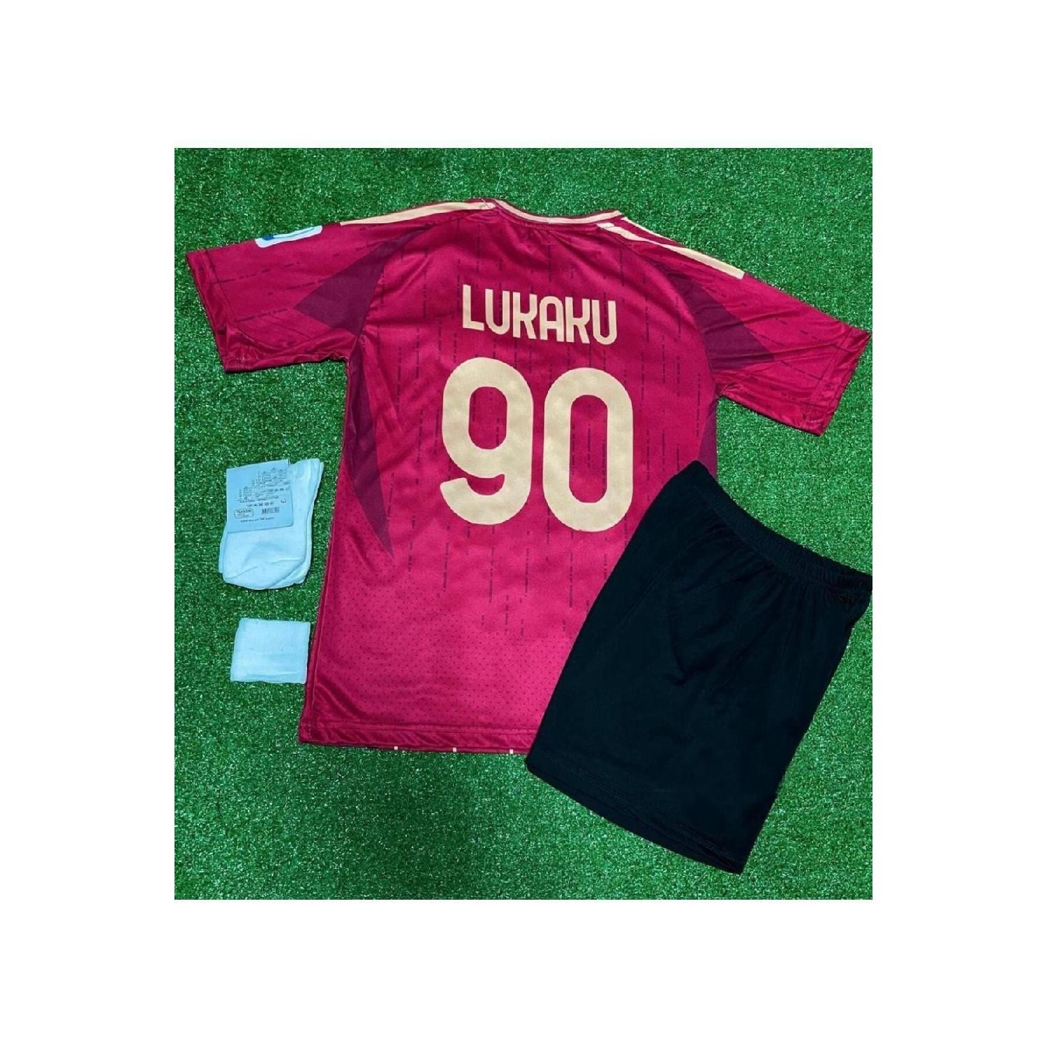 

Комплект из 4 детских майок As Roma 2024/25, новый сезон Romelu Lukaku 5-6 Yaş красный