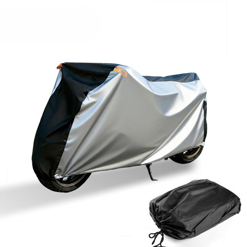 Waterproof Outdoor Motorcycle Cover with Lock Holes and Storage Bag (245x 105 x 125 cm)