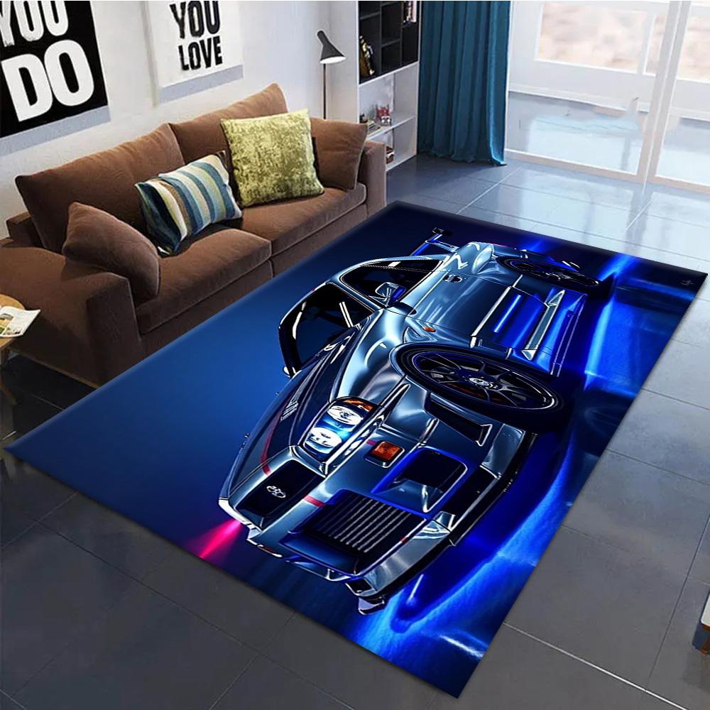 Japanese Black Car Skyline GTR R34 Vehicle  R34 Carpet Rug for Living Room Decor Sofa Home Kids Game Area Rug Non-slip Floor Mat