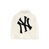 New MLB Velvet Jackets Unisex Ivory White 3AJPF3016-50IVS