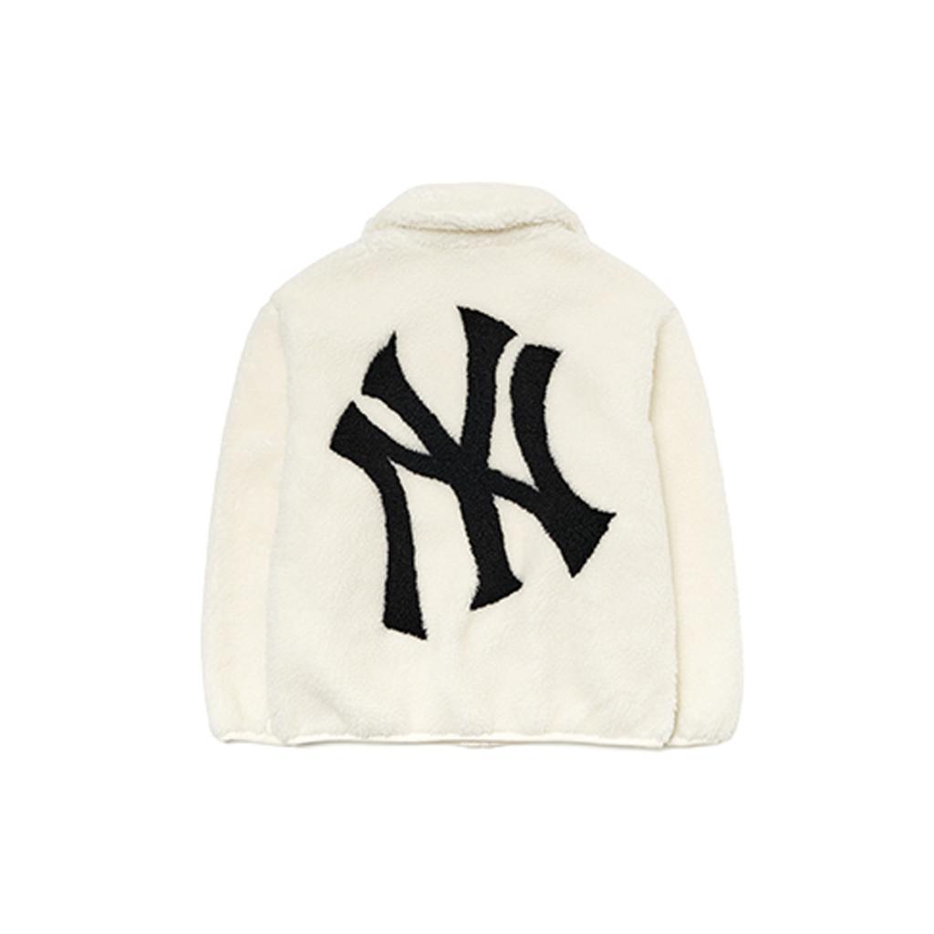 New MLB Velvet Jackets Unisex Ivory White 3AJPF3016-50IVS