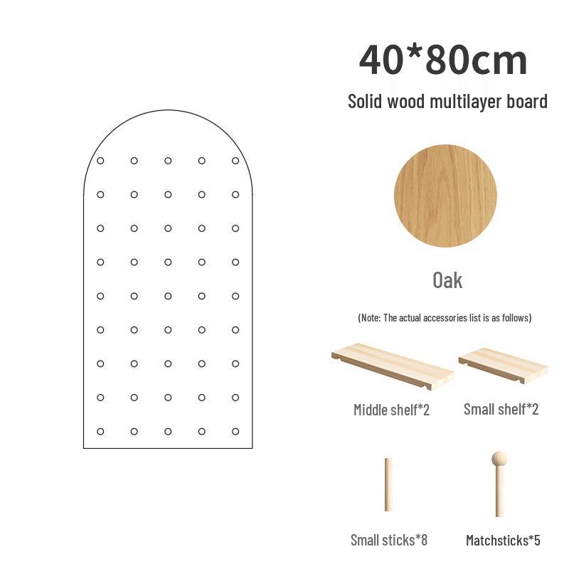 Solid Wood Pegboard Rack: Wall-Mounted & Desktop Storage Display for Entrance Hallway