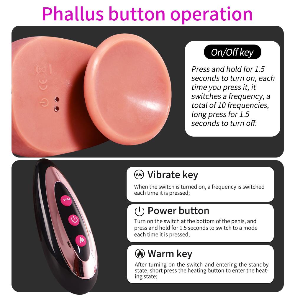 Large Dildo Vibrator for Women with 7 Insertion and 10 Vibration and Sucking Modes, Realistic Suction Cup Dildo, Adult Toy for Women and Couples.