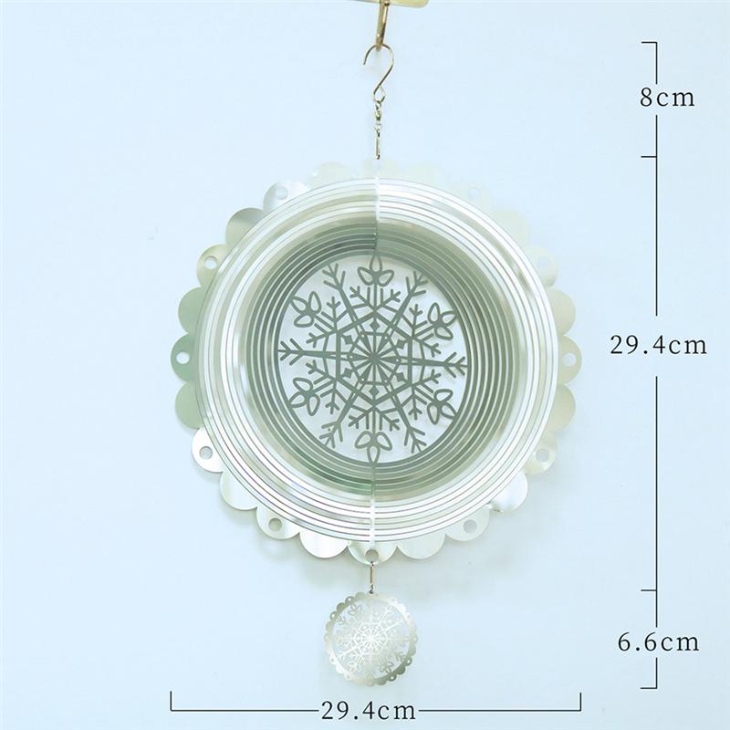 M-Modern-3D Rotating Wind Chime Snowflake Decoration Wind Chimes Outdoor Hanging Decoration