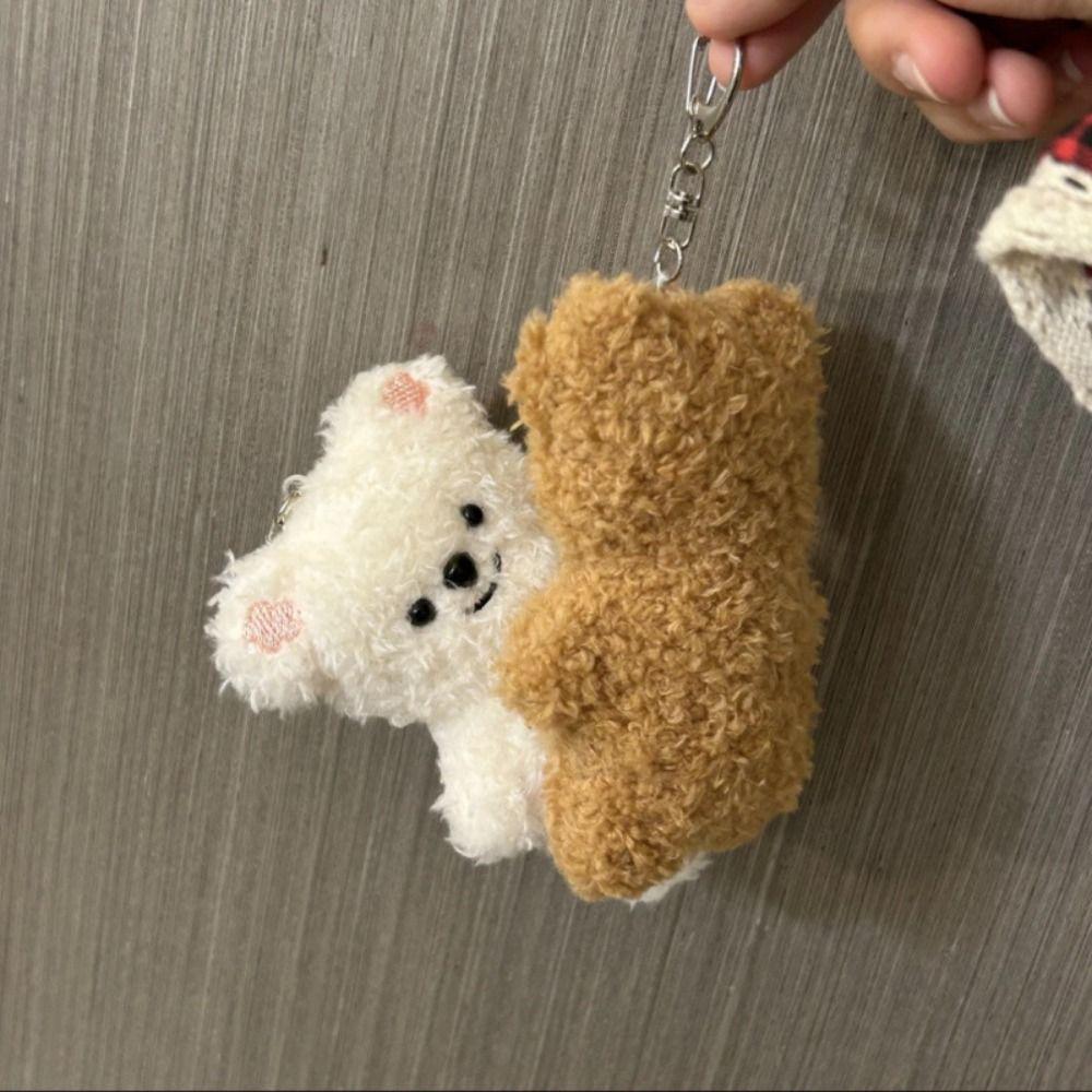 Magnetic Cartoon Bear Key Chain Cartoon Bear Plush Pendant Magnetic Bear Pendant Unisex