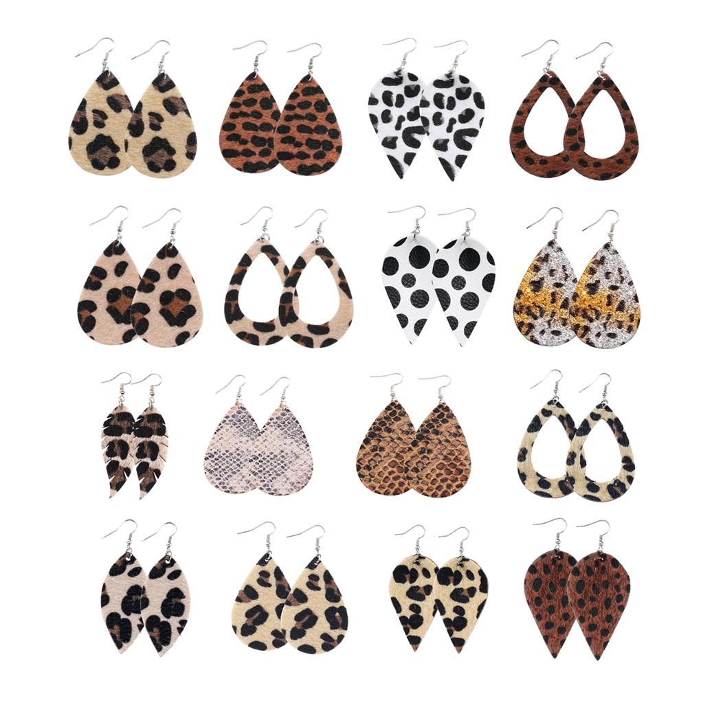 Leopard Print Earrings Girl Fashion Accessory Body Ornament Female Jewelry Adornment Hanging Decor Dual-sided Ear Dangles