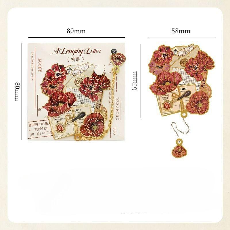 Vintage European Metal Bookmark with Pendant Exquisite Flower Reading Book Tab with Charm Set Teacher Gift Student Supplies