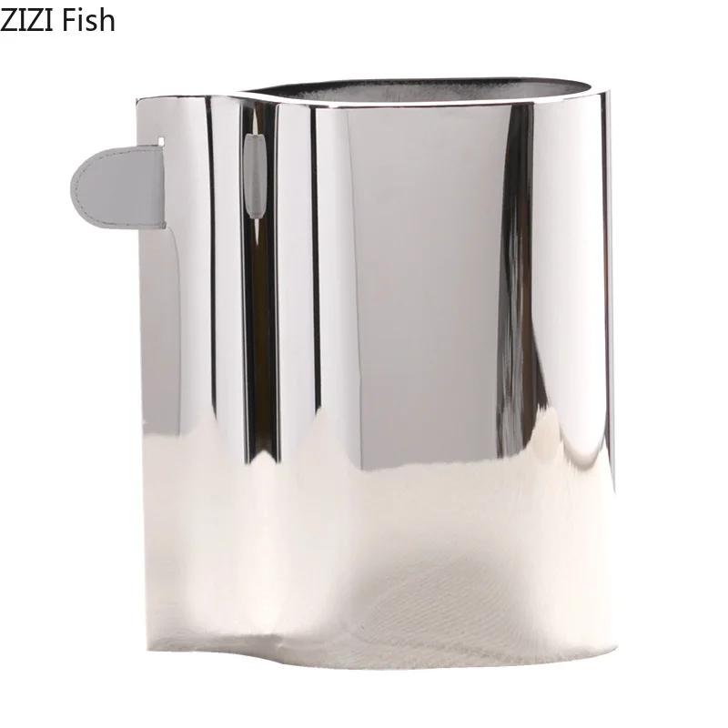 Creative Silver Metal Vase Leather Decorative Flower Pot Desk Decoration Flower Arrangement  Floral Vases Room Aesthetic Decor