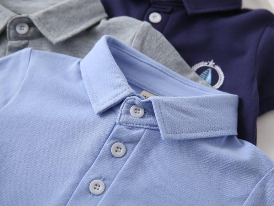 Polo de Manga Curta Estilo Coreano para Crianças - Camiseta de Algodão de Verão para Meninos