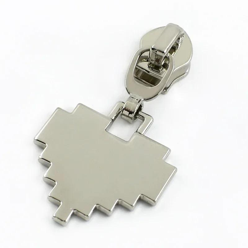 Meetee 5-50 Stück 5# Nylon Reißverschlussanhänger Kleidung Taschen Reißverschlüsse Reparatur Schieber für Plastikreißverschlüsse Herz Reißverschlusskopf Griff Nähzubehör