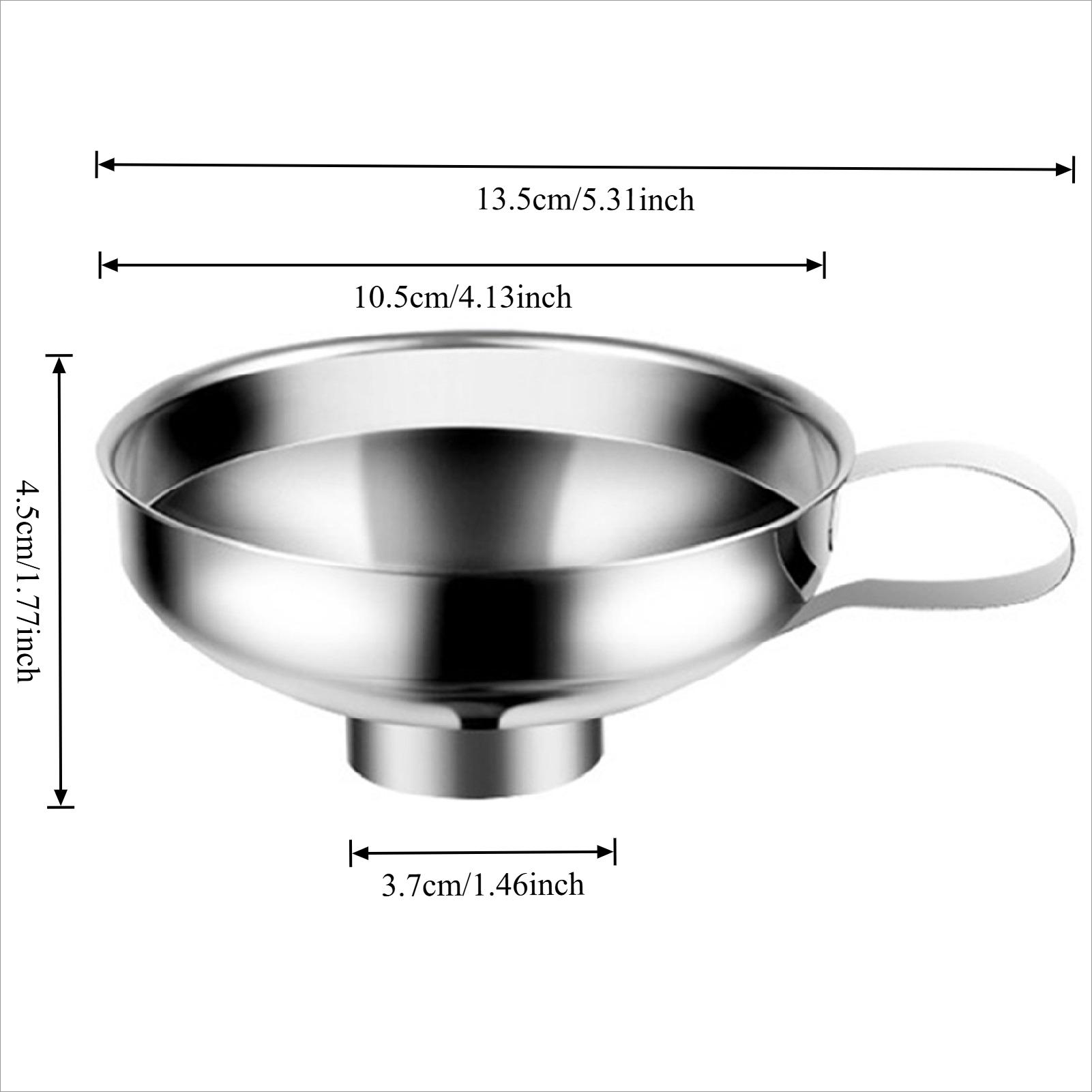 

Stainless Steel Wide Mouth Funnel with Handle Kitchen Use Funnels and Strainer for Filling Jam Salad Bottles Kitchen Accessories