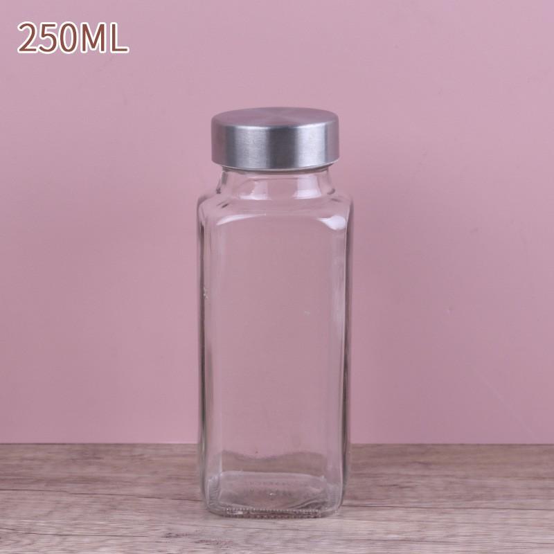 Transparent Glass Seasoning Jar with Open-Hole Lid for Kitchen Condiments