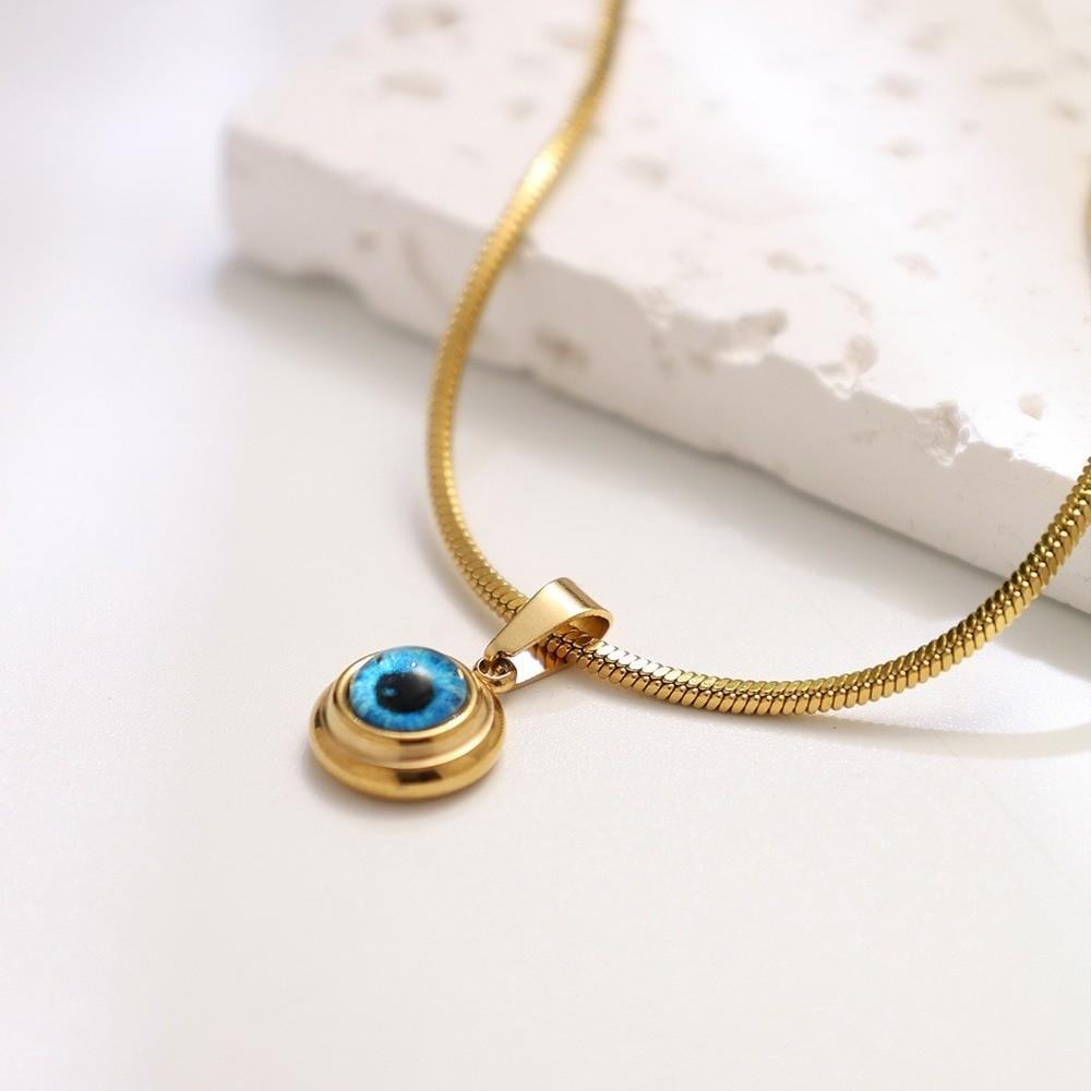 Wasserdichte Augen Halskette Titan Dämonenauge Ohrringe Blaue Augen Choker Kette Glücksschmuck