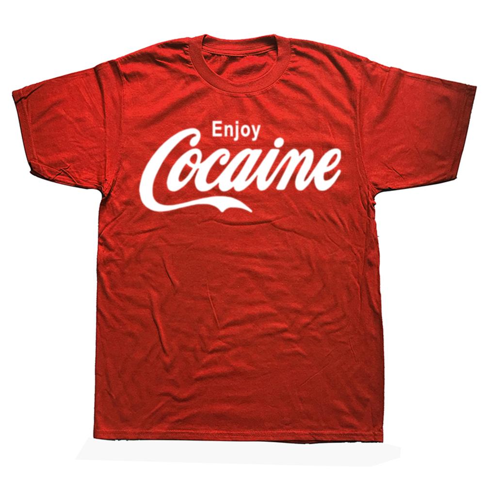 Funny Enjoy Cocaine Graphic T-shirts Men Women's Fashion Casual Oversized Tshirt 100% Cotton Loose Oversized T Shirt