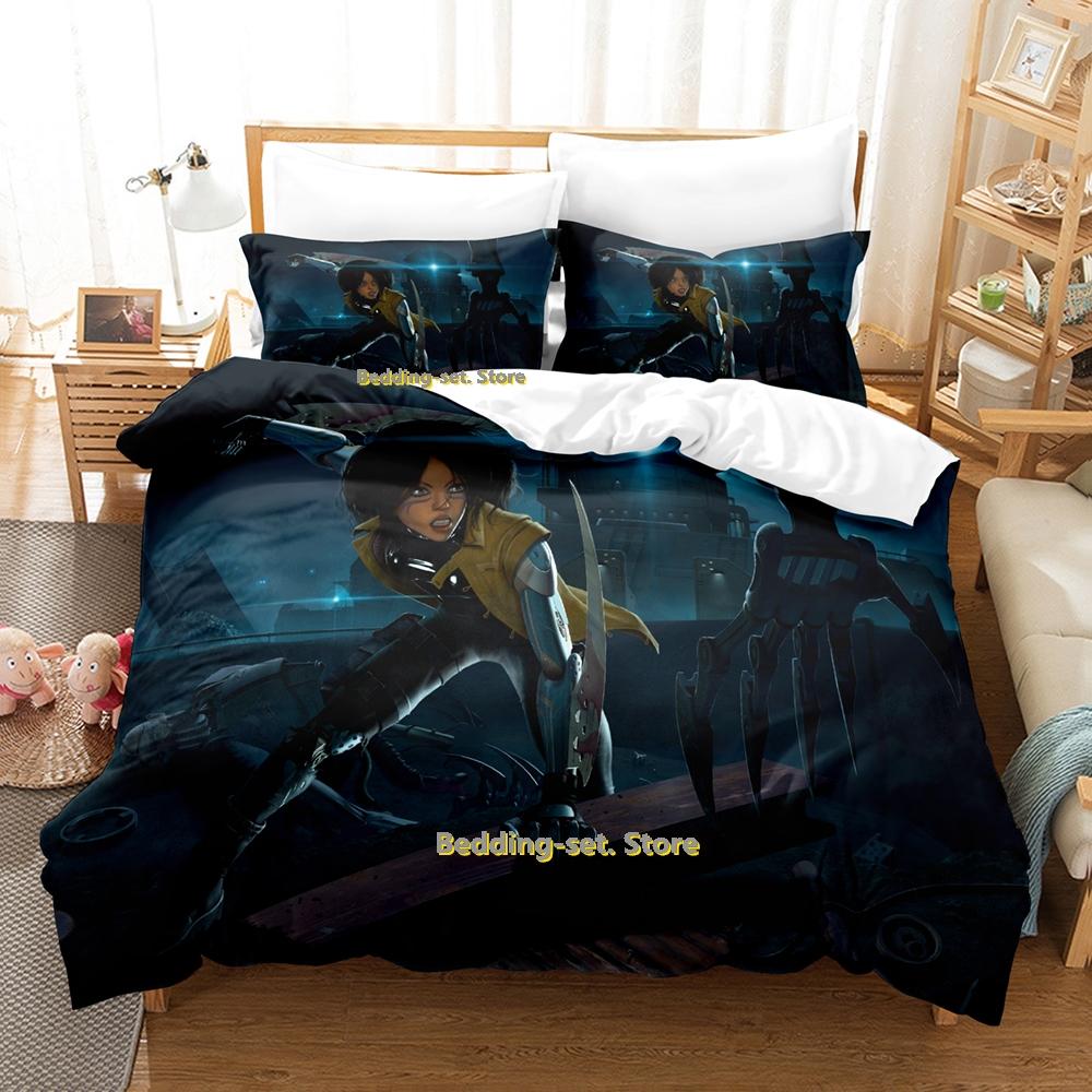 2024 Battle Angel Alita Bedding Set Single Twin Full Queen King Size Bed Set Adult Kid Bedroom Duvetcover Sets Anime Bed Sheet