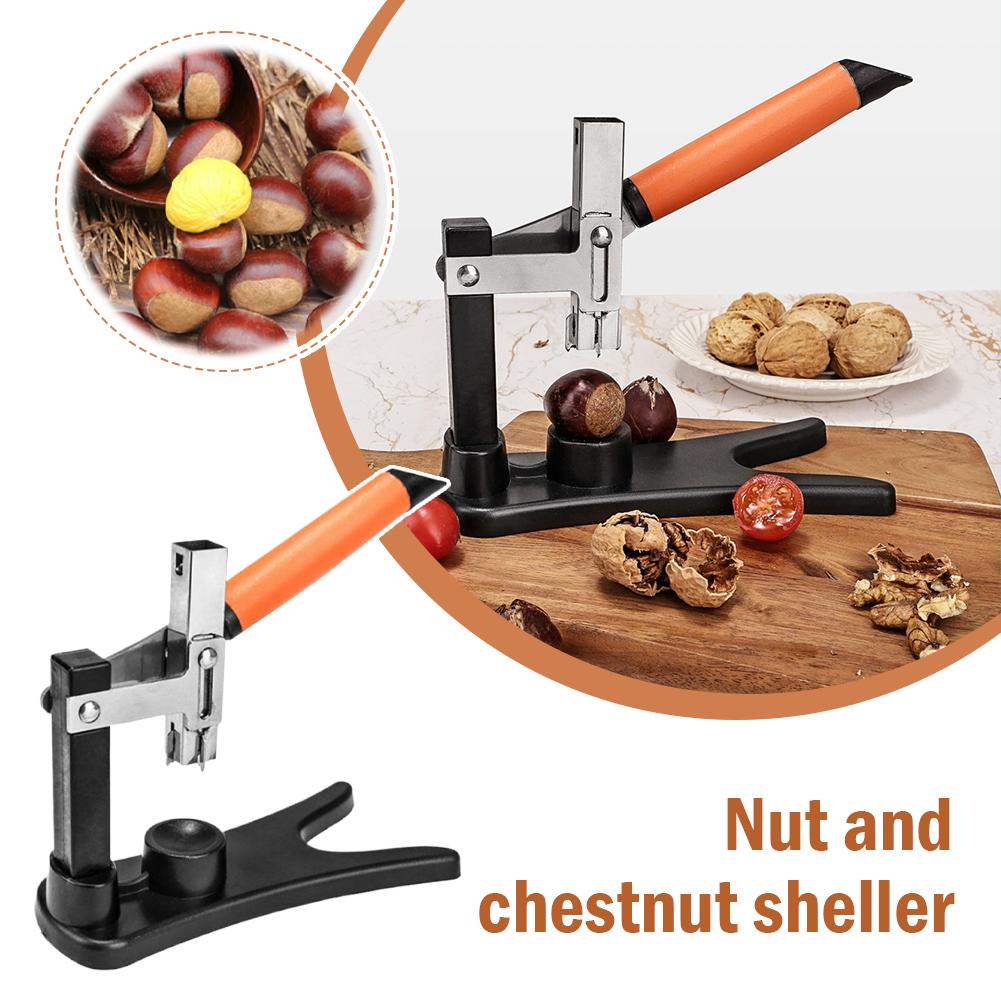 Chestnut Cutter Stainless Steel Chestnut Sheller Non Slip Handle Cracking Sheller Portable Nutcracker Chestnut Clip Kitchen Tool