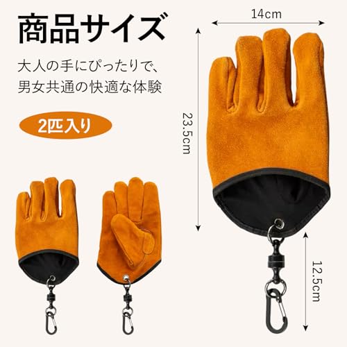 Kasanidika Heat-Resistant Outdoor Gloves (Up to 200°C/192°F) - Heat-Resistant Cowhide Leather Gloves with Sweat-Absorbent Lining and Hanging Buckle, L