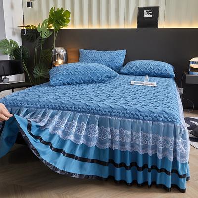 Taffeta Bed Skirt (three-piece Set) Plush and Thick Solid Color Bedspread Baby Velvet Milk Velvet Sheets Mattress Cover Pillowcase