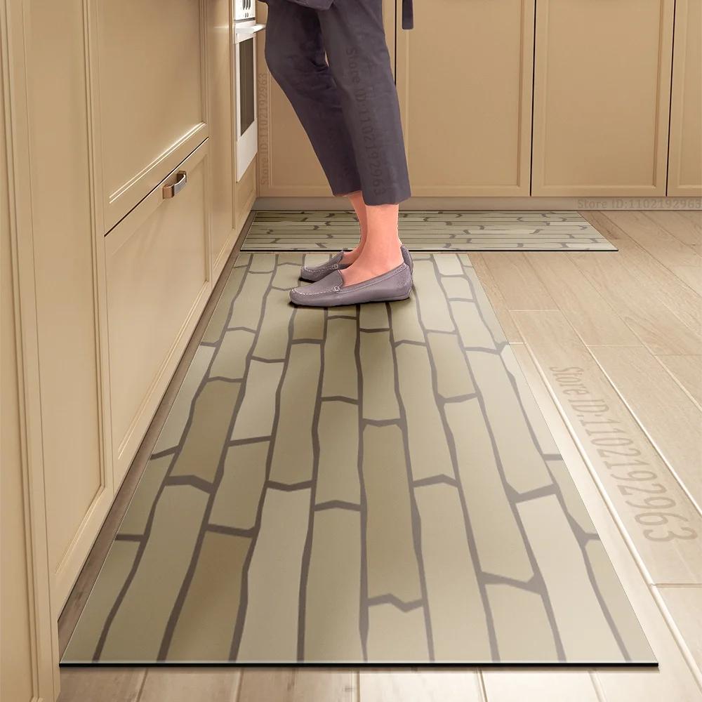 Kitchen Mat Absorbent Printed Kitchen Rugs Non-slip Area Mat Hallway Long Carpets for Living Room Bedroom Entrance Doormat Bath