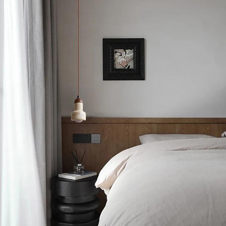 Stylish Yellow Travertine Wabi-Sabi Pendant Lights for Bedroom or Restaurant