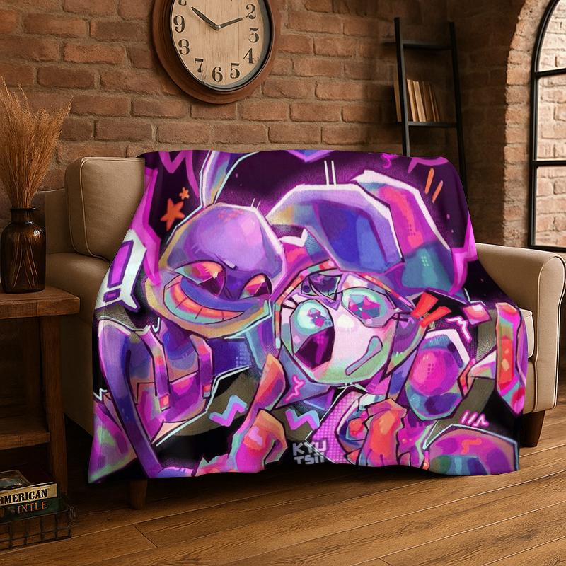 Cartoon Amizing Digtal Circus Pomni Soft Flannel Throw Blanket,Cozy Blanket for Bed,Couch,Sofa,Bedroom,Living Room,Picnic Kid