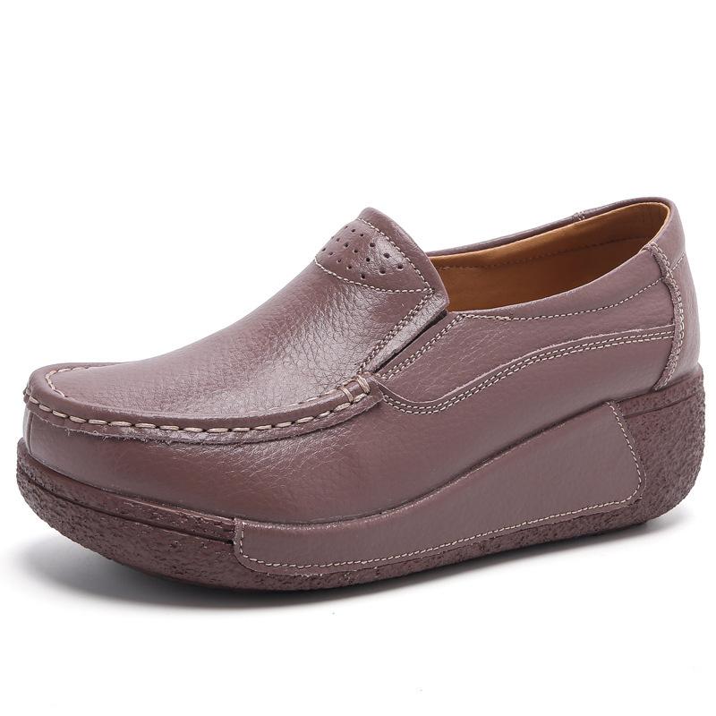New Thick-soled Shoes with Platform Heels, Casual Single Shoes, One-piece Slip-on, Lazy Shoes, Women's Shoes
