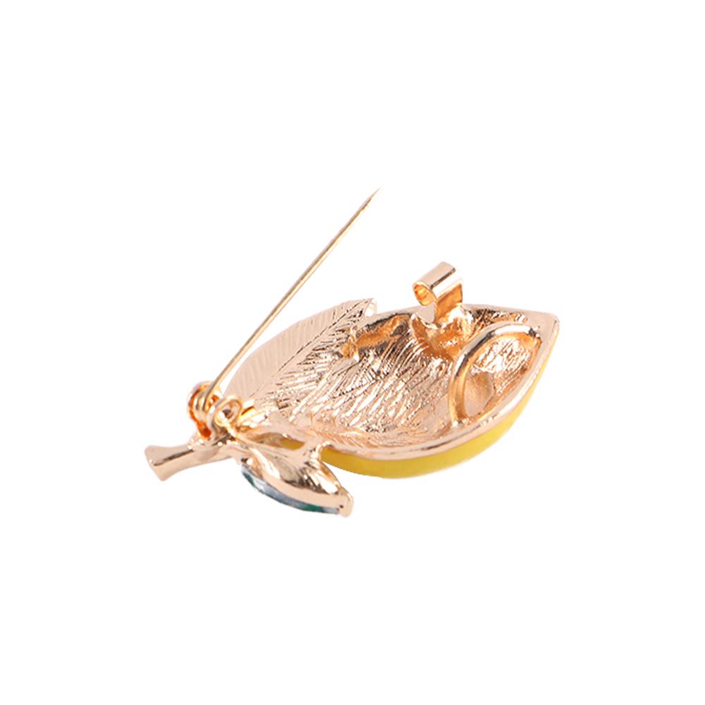 Rhinestone Male Coat Accessories Fruit Korean Style Pin Lemon Brooches Women Badge Fashion Jewelry