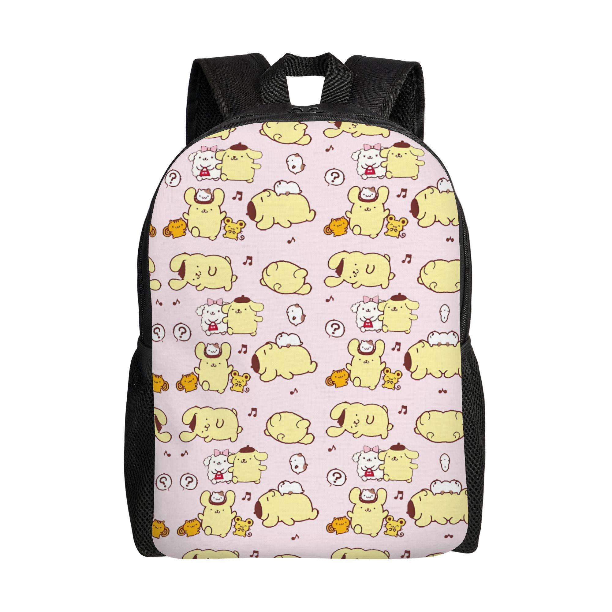 Sac à dos P-Pompompurines pour Hommes Femmes Résistant à l'eau École Collège Mignon Chien Sac Sacs à dos avec Impression One Size