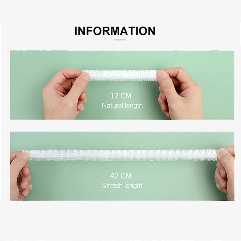 Fundas desechables para almacenamiento de alimentos, bolsas para tazones, platos, gorro de ducha, almacenamiento de alimentos reutilizable, tapa de silicona elástica para mantenimiento fresco