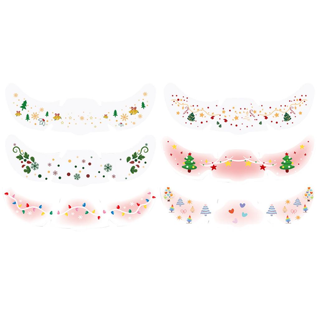 Christmas Face Eye Stickers Eye Liner Eyeshadow Temporary Stickers Stickers For Women Girls Halloween Costume Cosplay Apparel Accessories Party 10pc