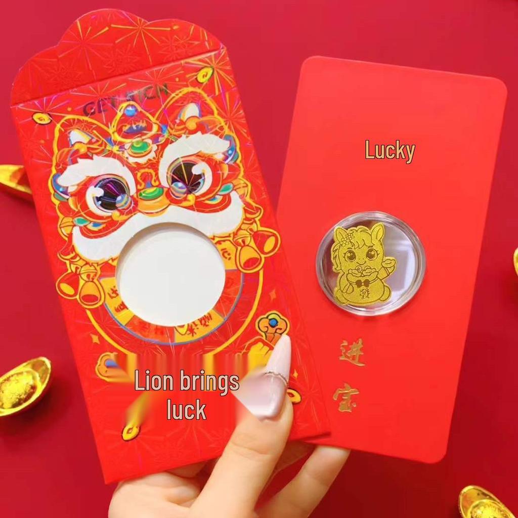 Golden Horse Phone Sticker Red Envelope Creative New Year Lucky Money Bag Gift