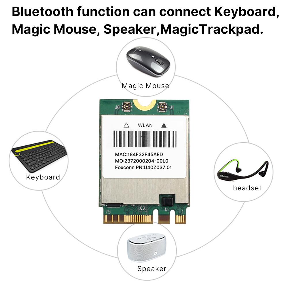PC BCM94352z WiFi Bluetooth Card - Dual Band NGFF Wireless Network Adapter, for macOS/PC Compatibility