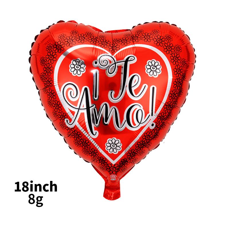 Spanish Balloon 18 Inch Valentine'S Day Love Balloon Spanish Heart-Shaped Aluminum Film Balloon Decoration