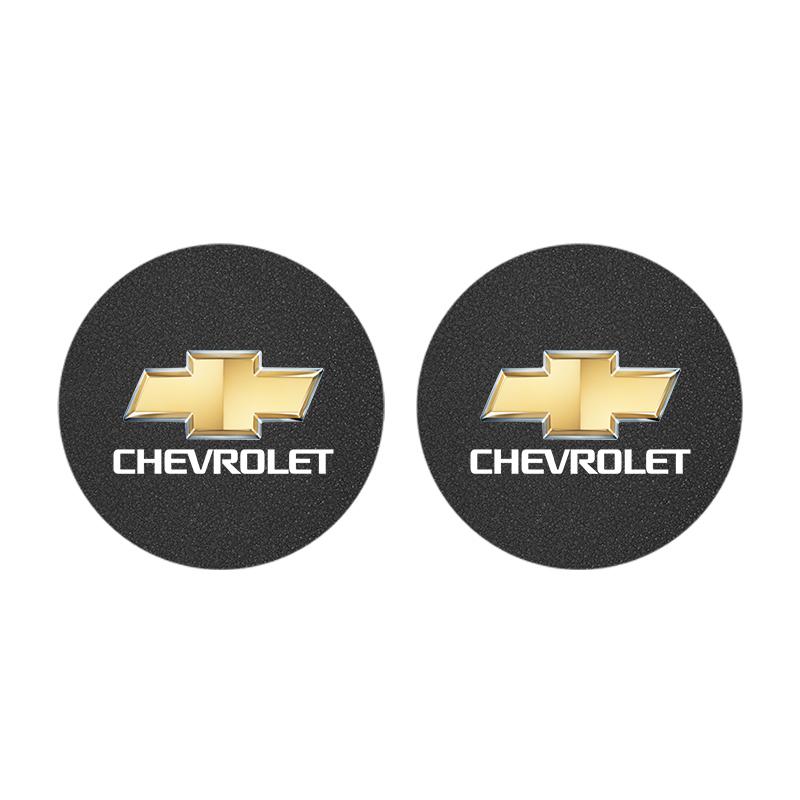 2Pcs Car Cup Mats Anti Noise Coaster Interior Accessories For Chevrolet Spark Captiva Cruze Malibu Equinox Trax Camaro Blazer