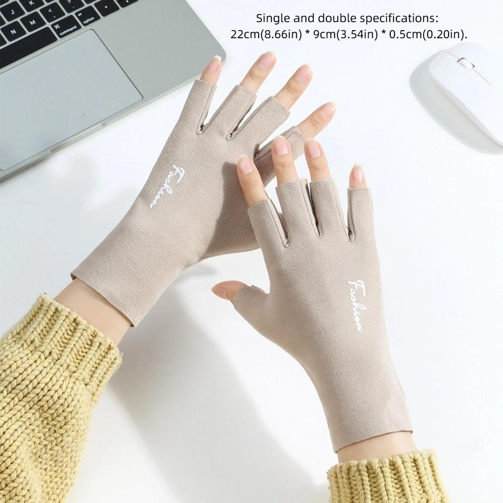 Thin Style Half Finger Gloves Solid Color Touchscreen Gloves  Outdoor Activities