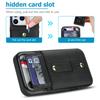 For iPhone 17 Pro Case PU Leather+TPU Hidden Card Holder Drop-proof Phone Cover with Kickstand