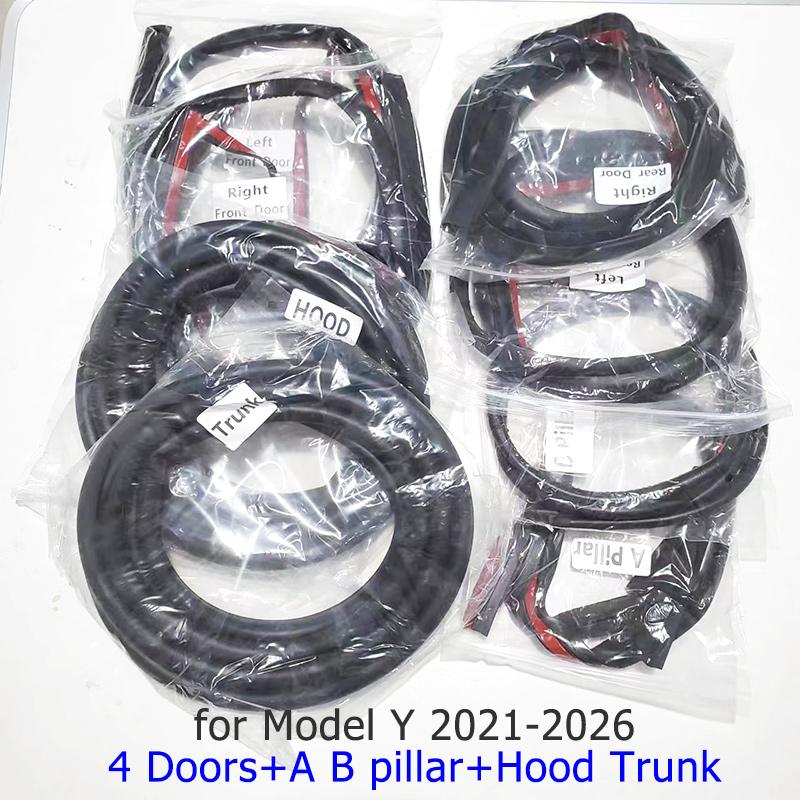 vtrdn1 For Tesla Model 3 Y 2021-2026 Juniper Highland Car Door Seal Strips Rubber Hood Trunk Sunroof Sealing Kit Soundproof Accessories