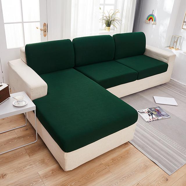 Solid Color Sofa Cushion Covers For Living Room Elastic Sofa Seat Cover Corner Couch Cover Slipcover Chair Protector