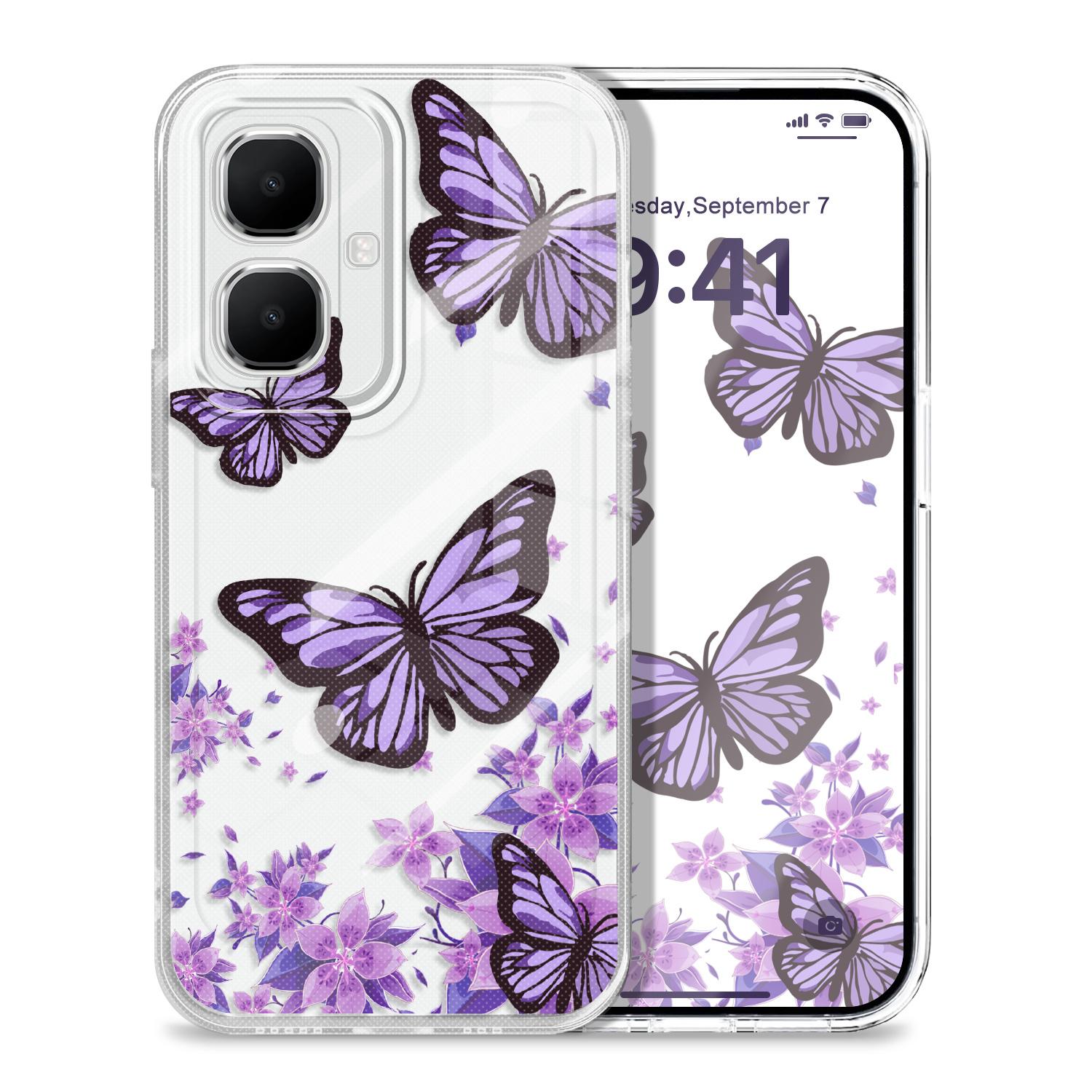 

Sky Butterfly Transparent Phone Case For Infinix Smart 10 9 8 7 6 5 Soft TPU Cover Infinix Smart 10