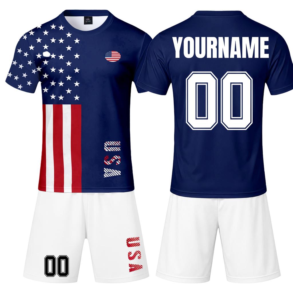 Adult and Kids Soccer Jersey Set Customizable Football Shirt and Shorts Lightweight Breathable Sportswear Suitable for Team Training and Matches