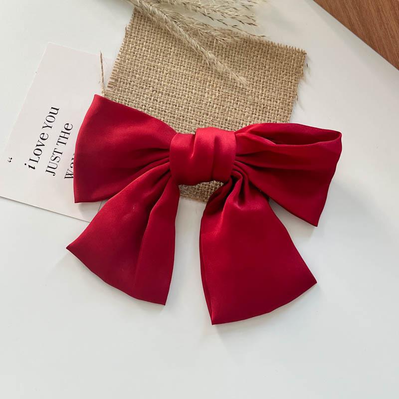 Fashion Large Ribbon Bow Hair Clips For Women Trendy Satin Bowknot Hairpins Cute Ponytail Barrettes Ladies Hair Accessories Gift