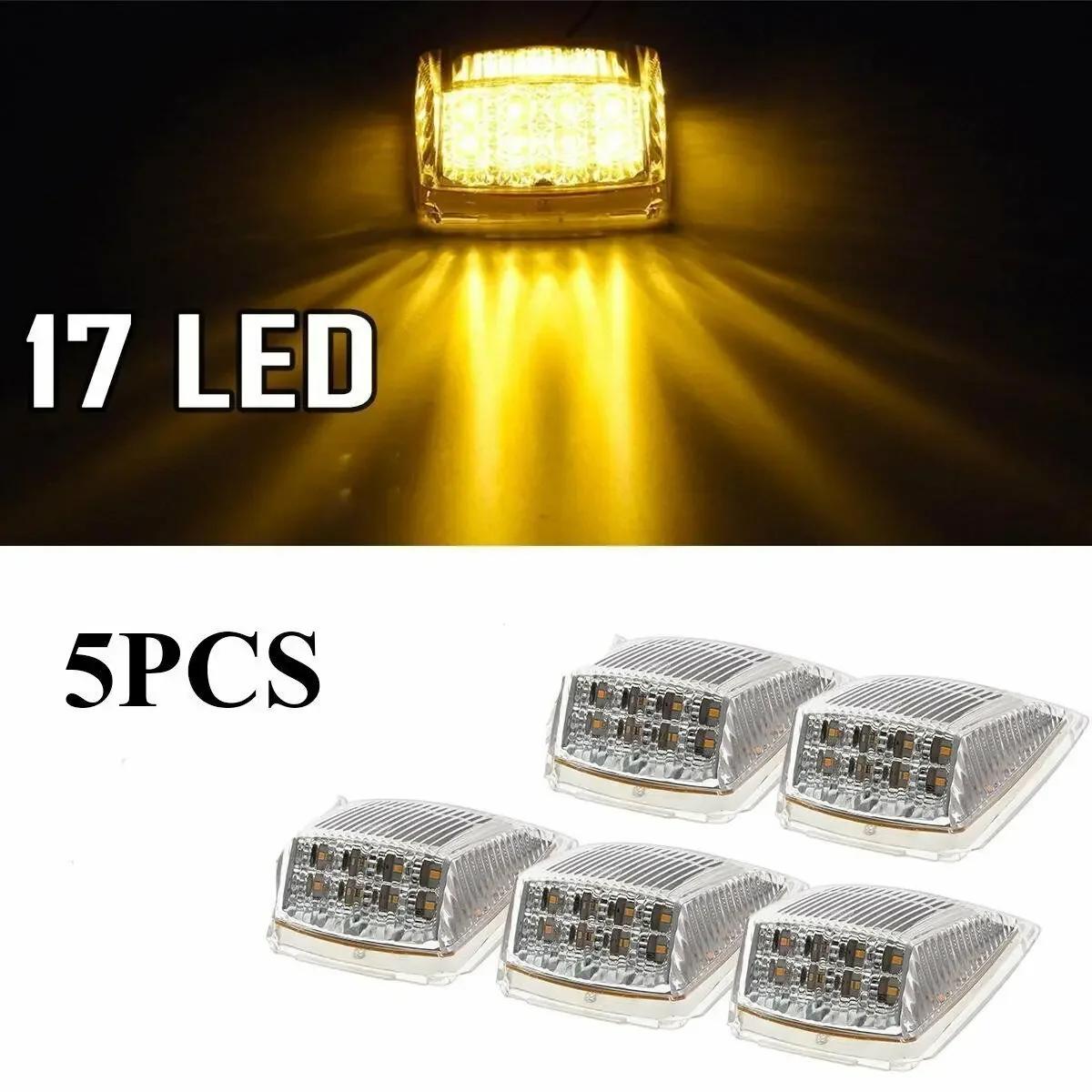 

5PCS Cab Roof Marker Lights Clear Amber Lens For Truck SUV Roof Running Lamp Warning Lights Signal Lamp