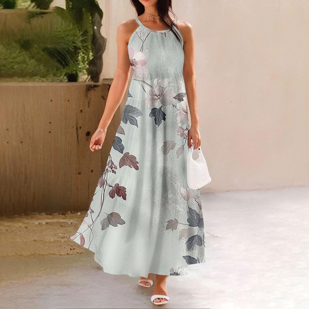 Damen Sommer Casual Fashion Strapsen Ärmelloses Kleid