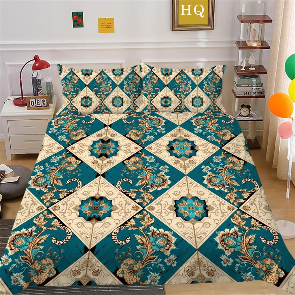 Zestaw pościeli 3D Paisley w stylu indyjskim Poszwa na kołdrę 2/3 sztuk UK/US/AU/EU/DE Pełny rozmiar Zmywalny miękki Szybkoschnący Dekoracja wnętrz