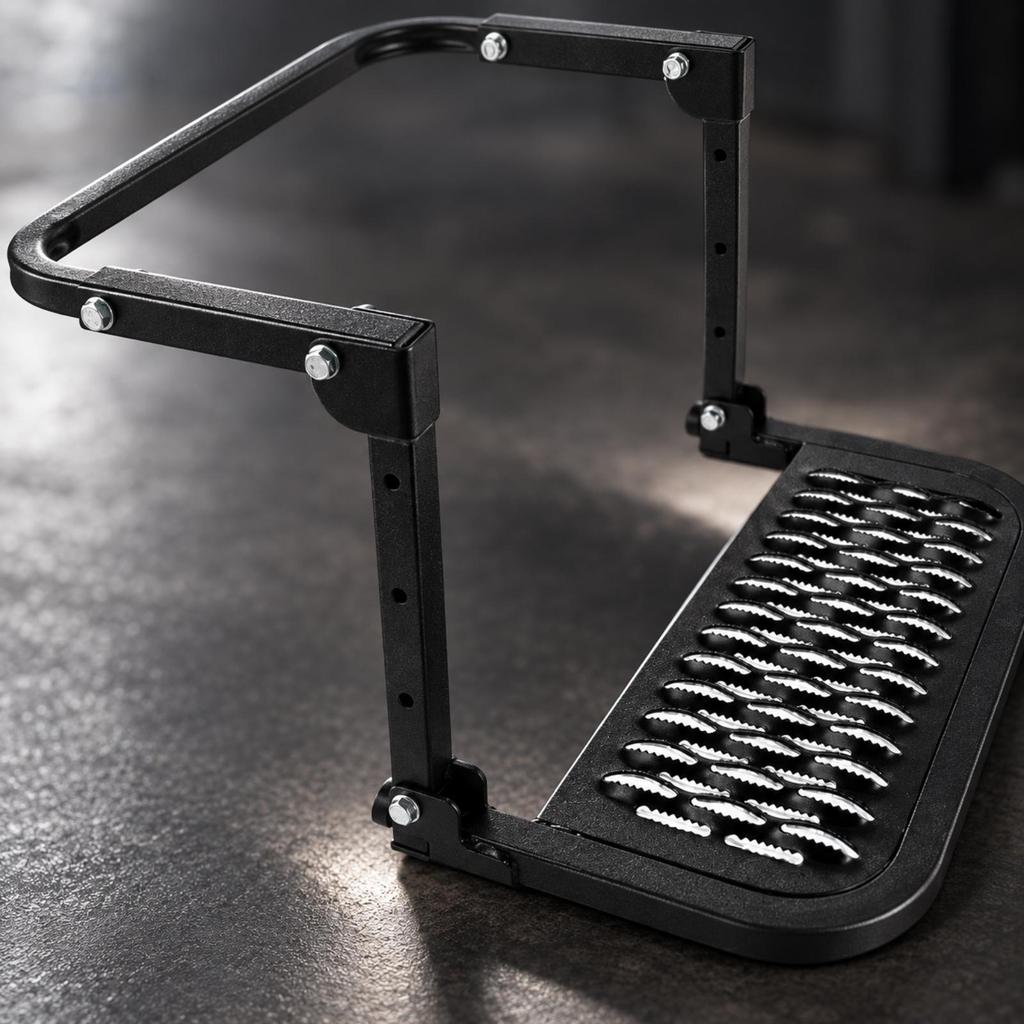 Adjustable Wheel Step with Curved Support Stable Metal Anti-Slip