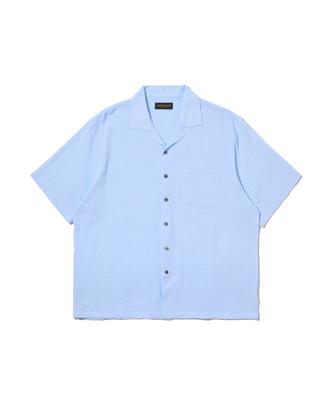 ANALOG MOOD Linen Short Sleeve Shirt (Blue)
